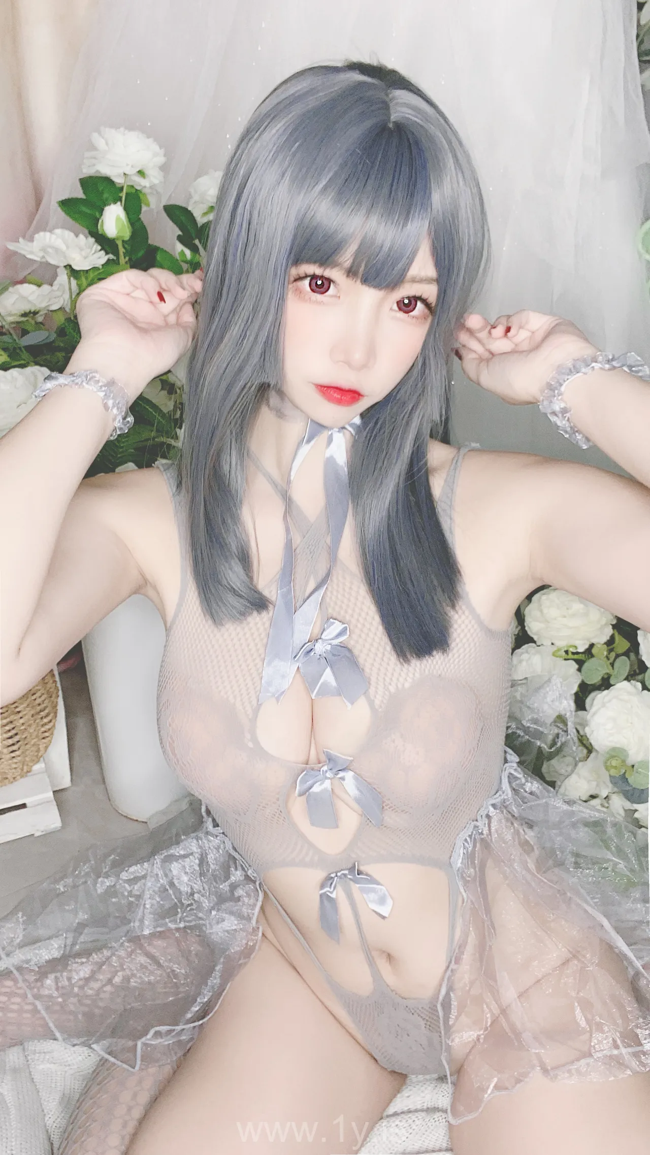 Nisa（二佐） VOL.87 私房自拍蓝色网状比基尼